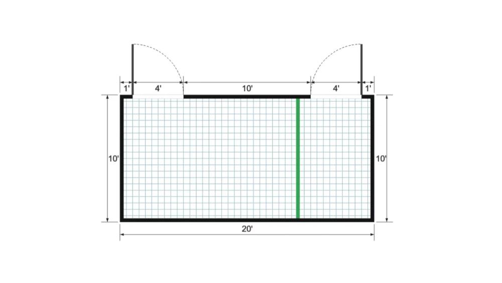 Floor plan for 10x20 Gable Shed