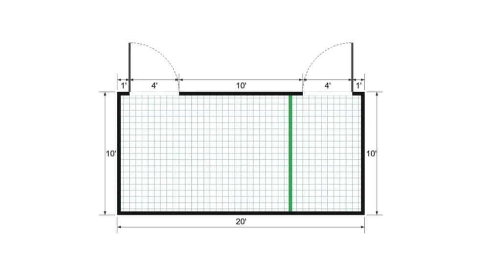 Floor plan for 10x20 Gable Shed