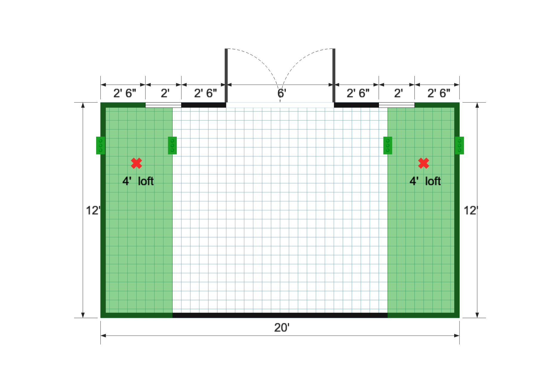 Side-Entry Standard Barn 12×20 floor plan