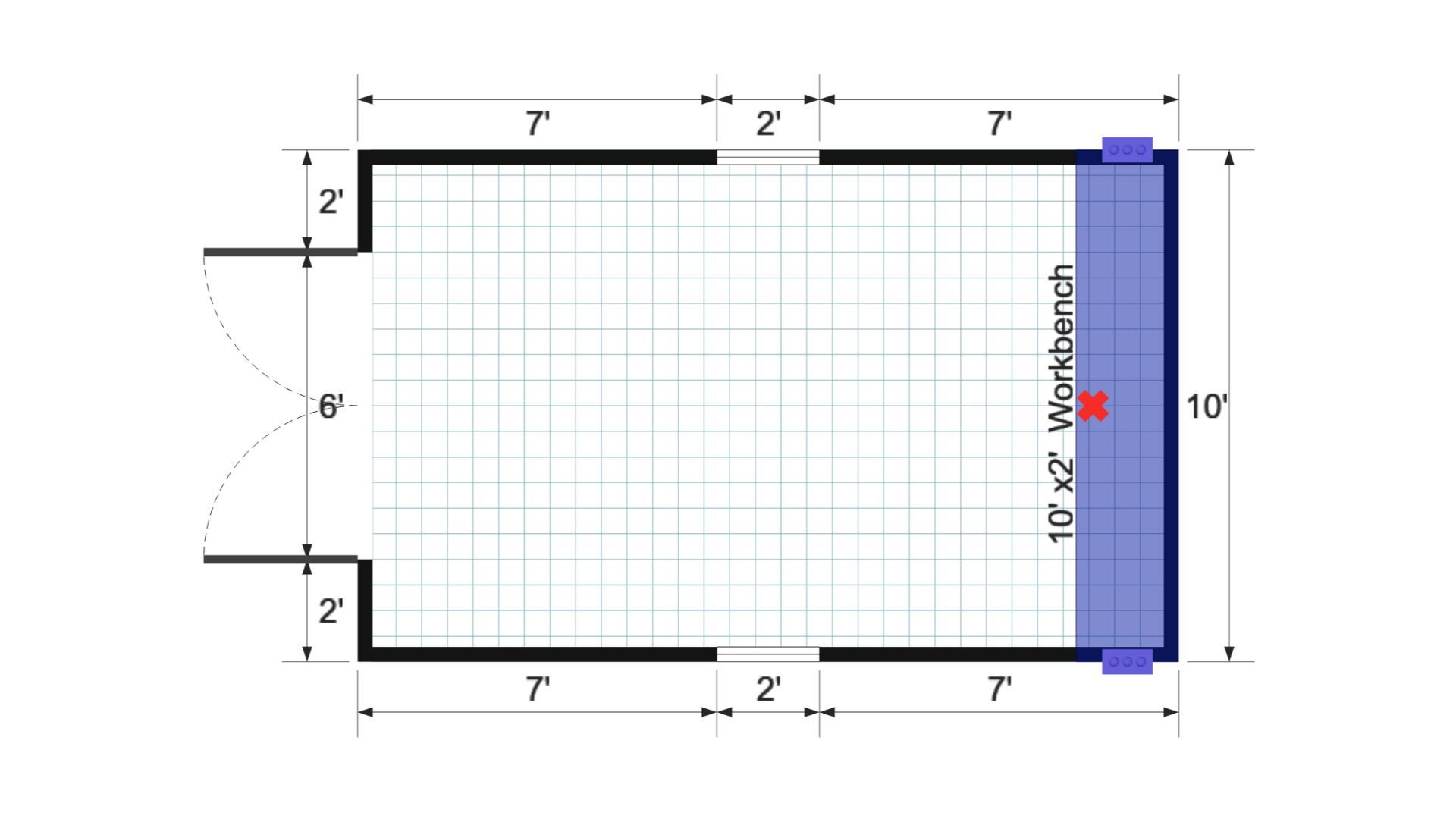 Floor plan for 10x16 Value Shed