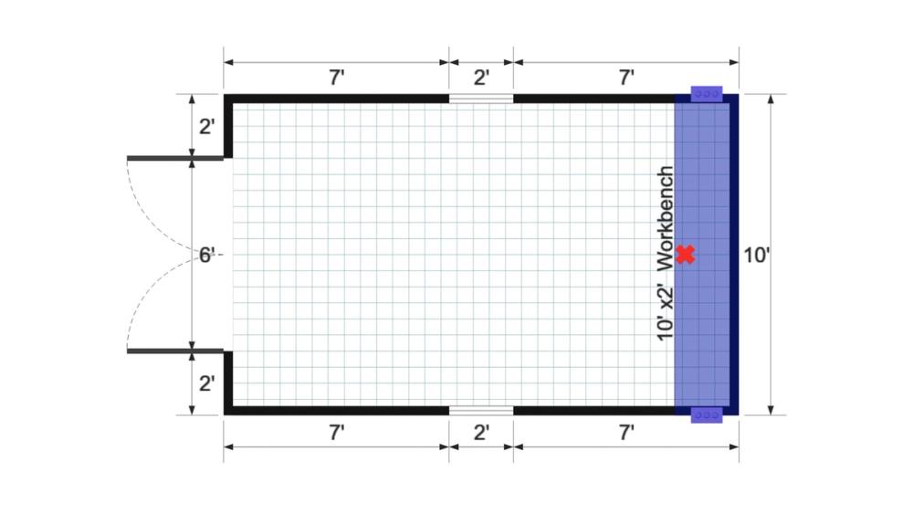 Floor plan for 10x16 Value Shed