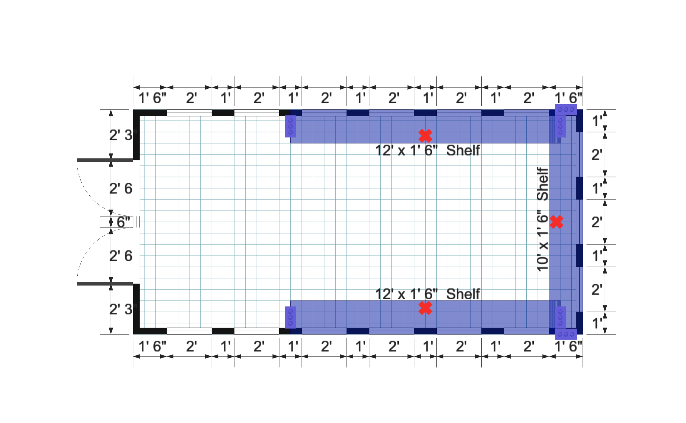 Gable Greenhouse 10×20 floor plan