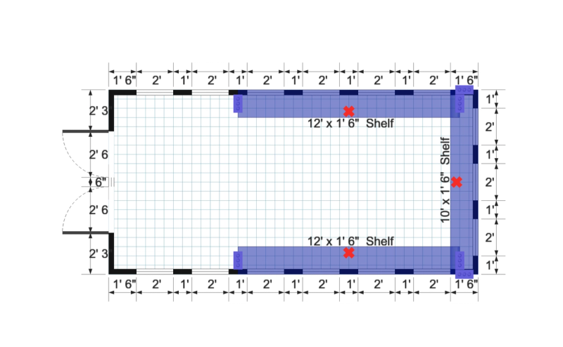 Gable Greenhouse 10×20 floor plan