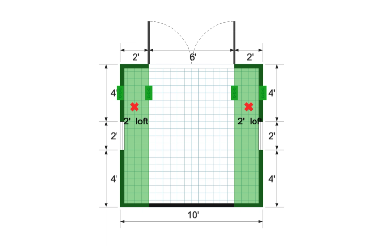 Side-Entry Standard Barn 10×10 floor plan