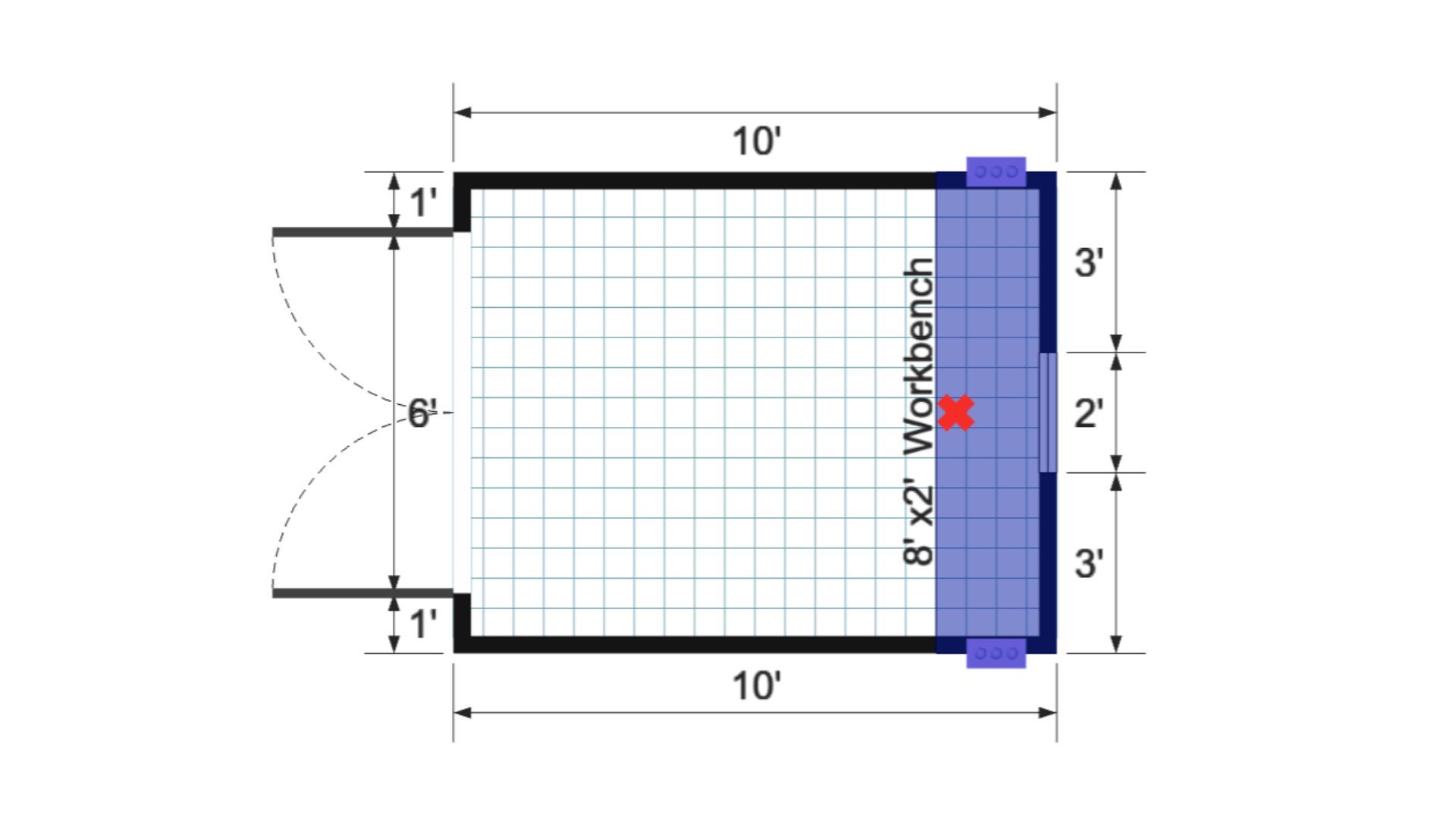 Floor plan for 8x10 Value Shed