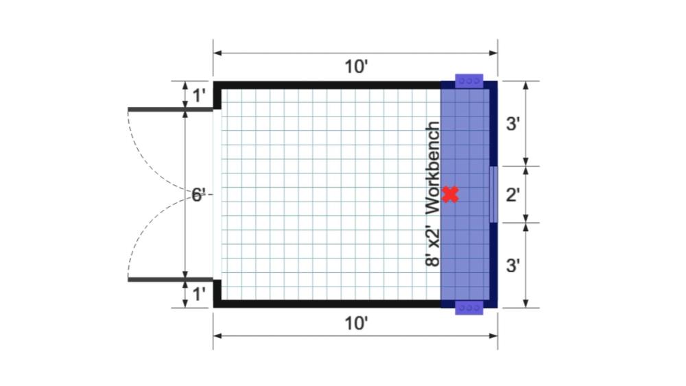 Floor plan for 8x10 Value Shed