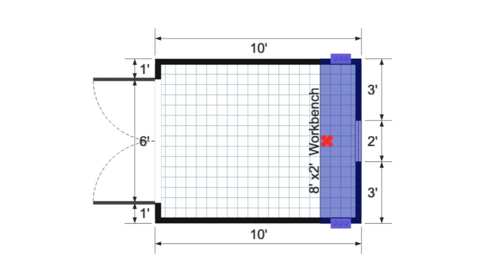 Floor plan for 8x10 Value Shed