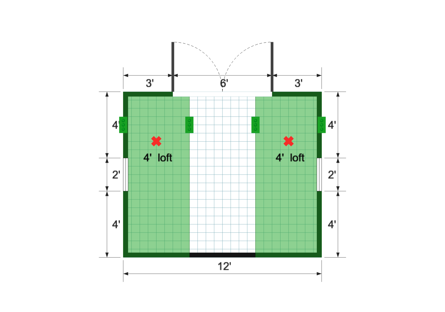 Side-Entry Standard Barn 10×12 floor plan