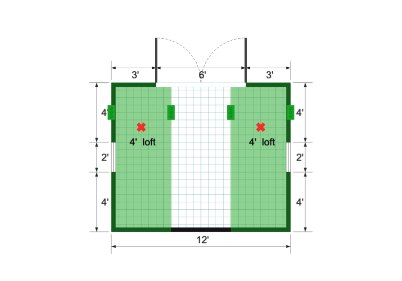Side-Entry Standard Barn 10×12 floor plan