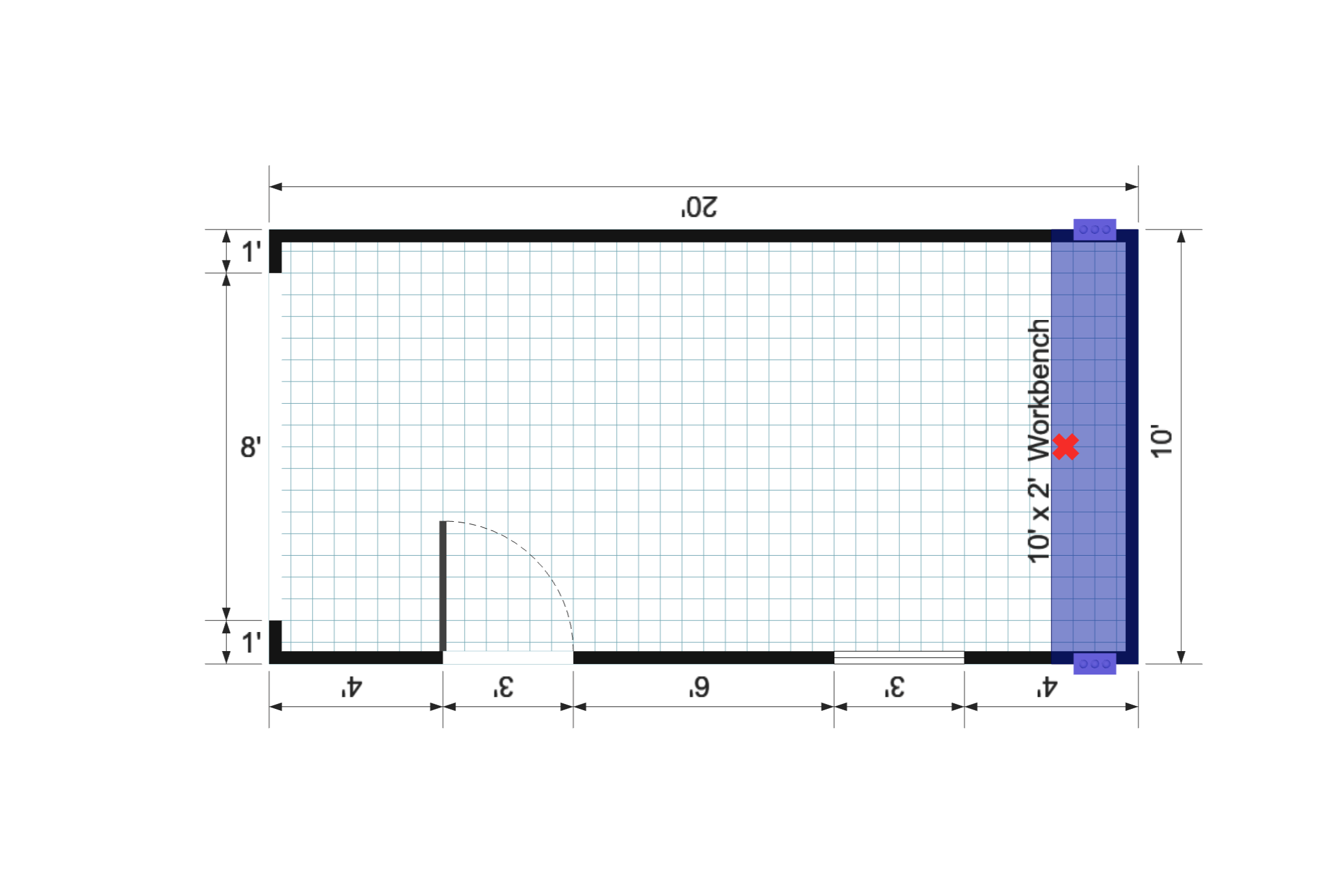 Gable Garage Shed 10×20 floor plan