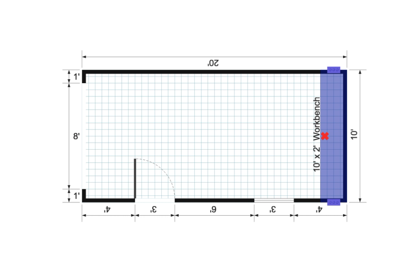 Gable Garage Shed 10×20 floor plan