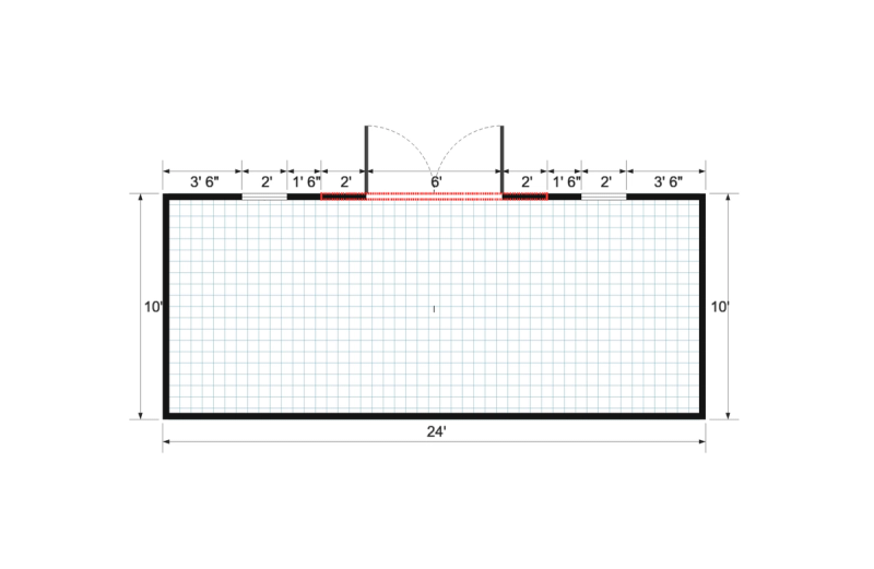 Dormer Premier 10×24 floor plan