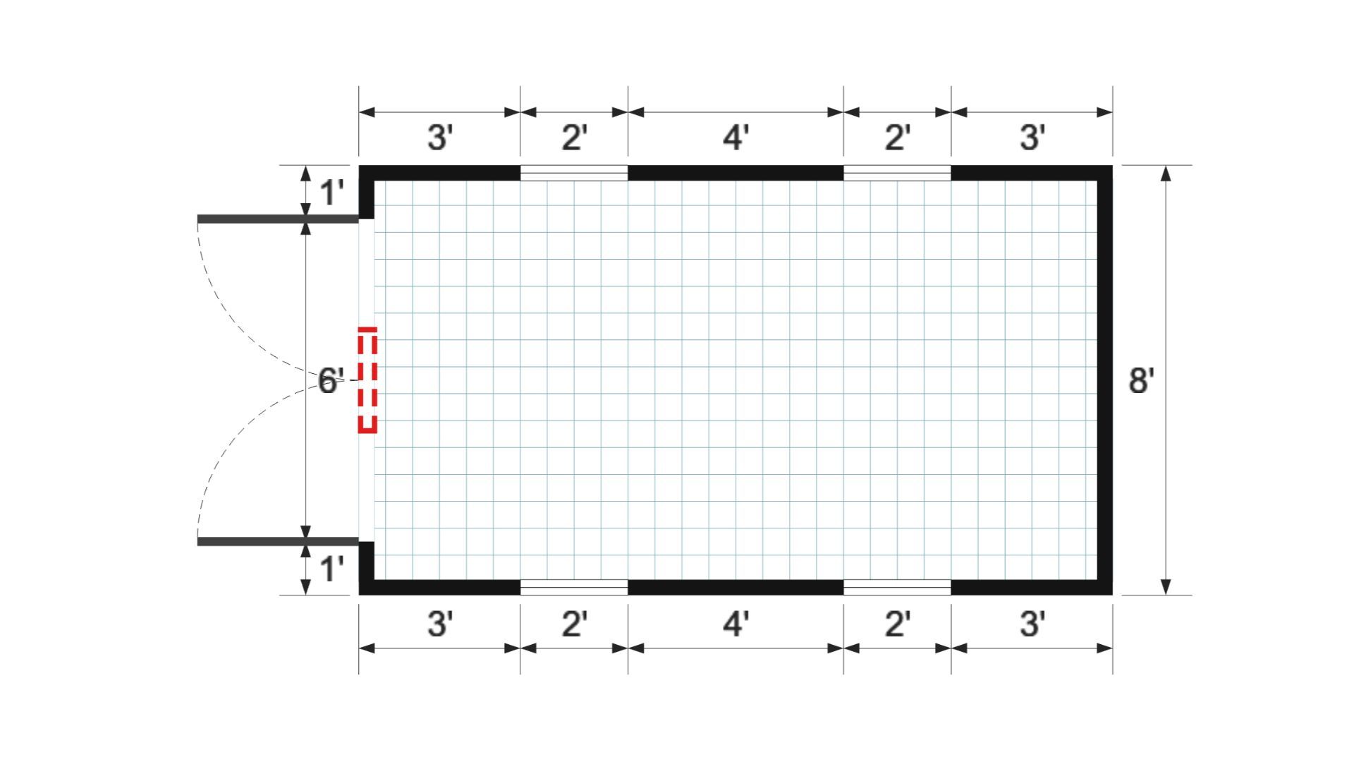 Floor plan for 8x14 Gable Shed
