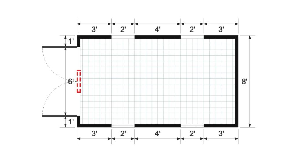 Floor plan for 8x14 Gable Shed