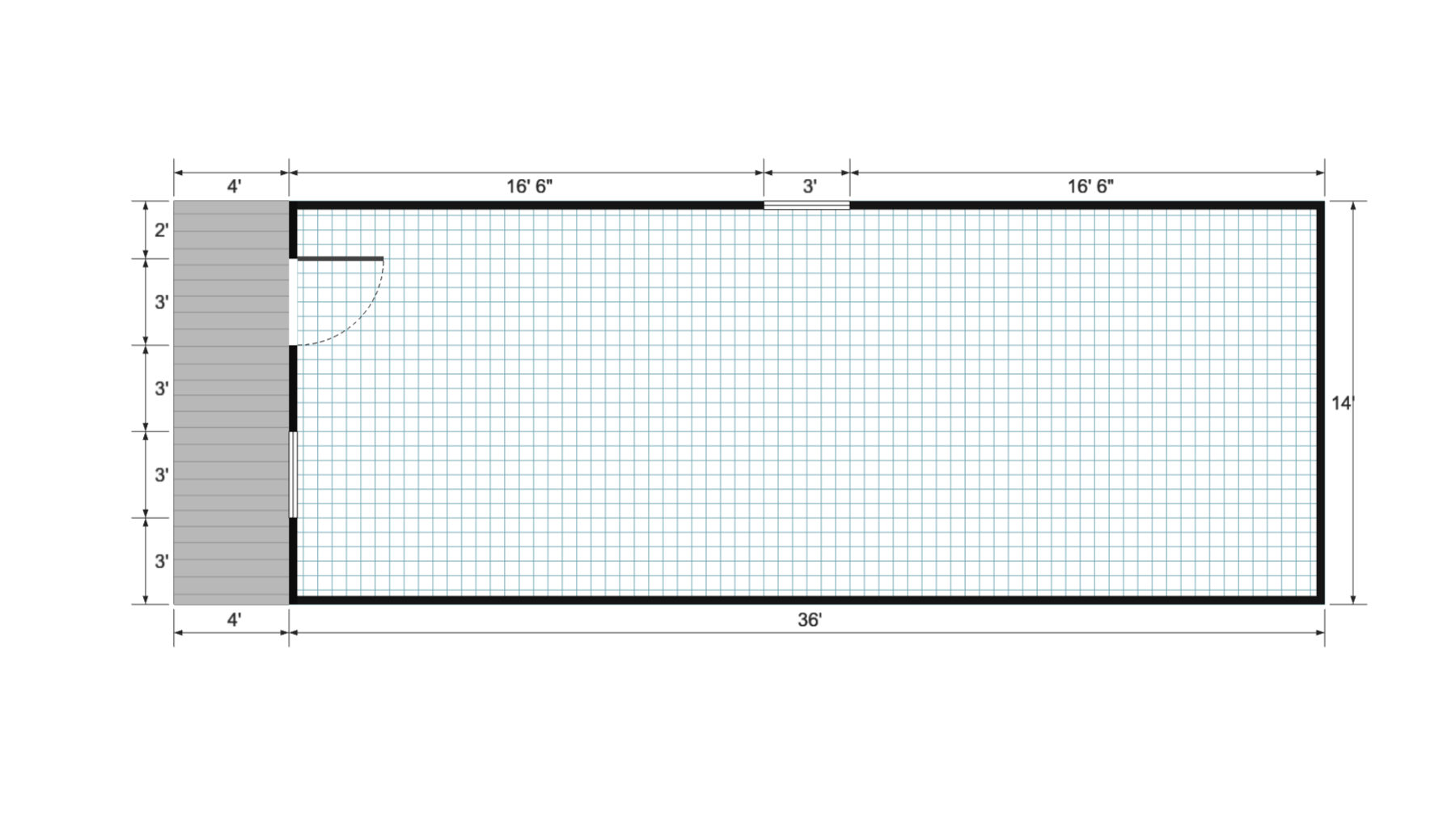 Cabinette 14×40 floor plan