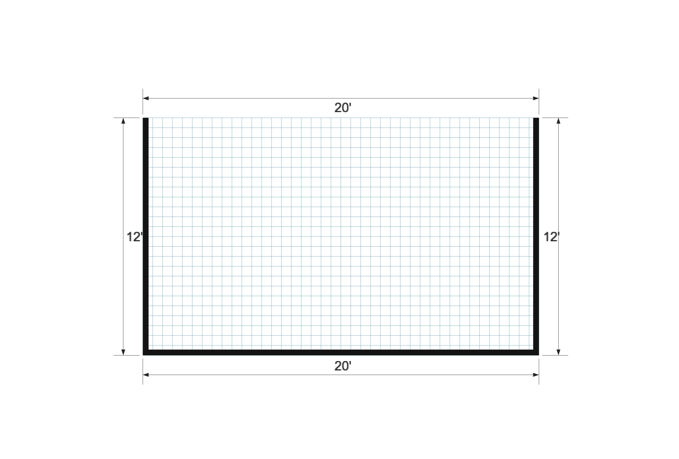 Standard Animal Shelter 12×20 floor plan