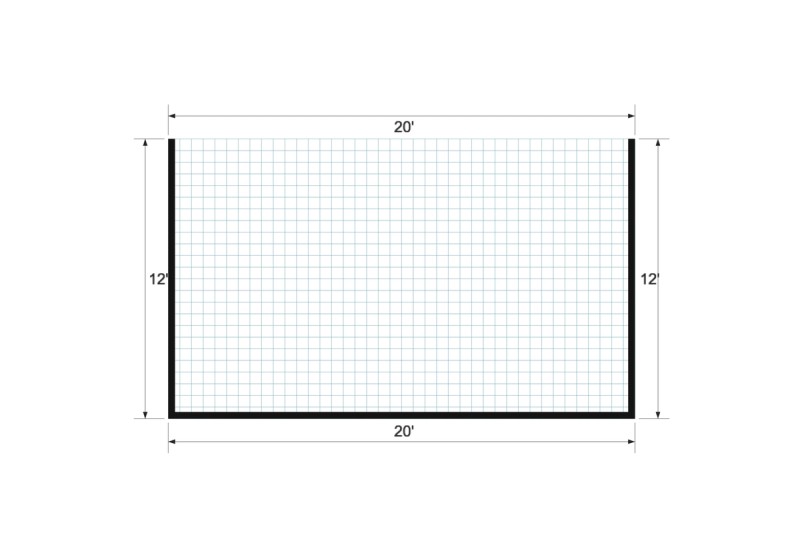 Standard Animal Shelter 12×20 floor plan