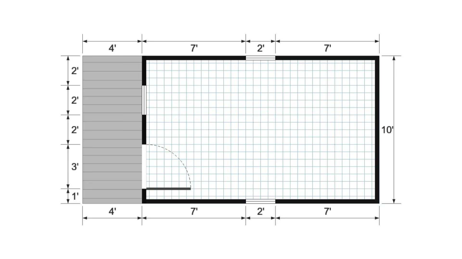 Floor plan for 10x20 Gable Shed