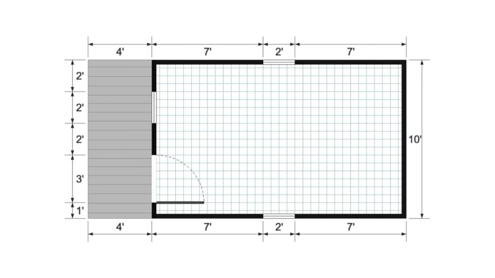 Floor plan for 10x20 Gable Shed