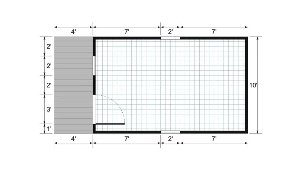 Floor plan for 10x20 Gable Shed