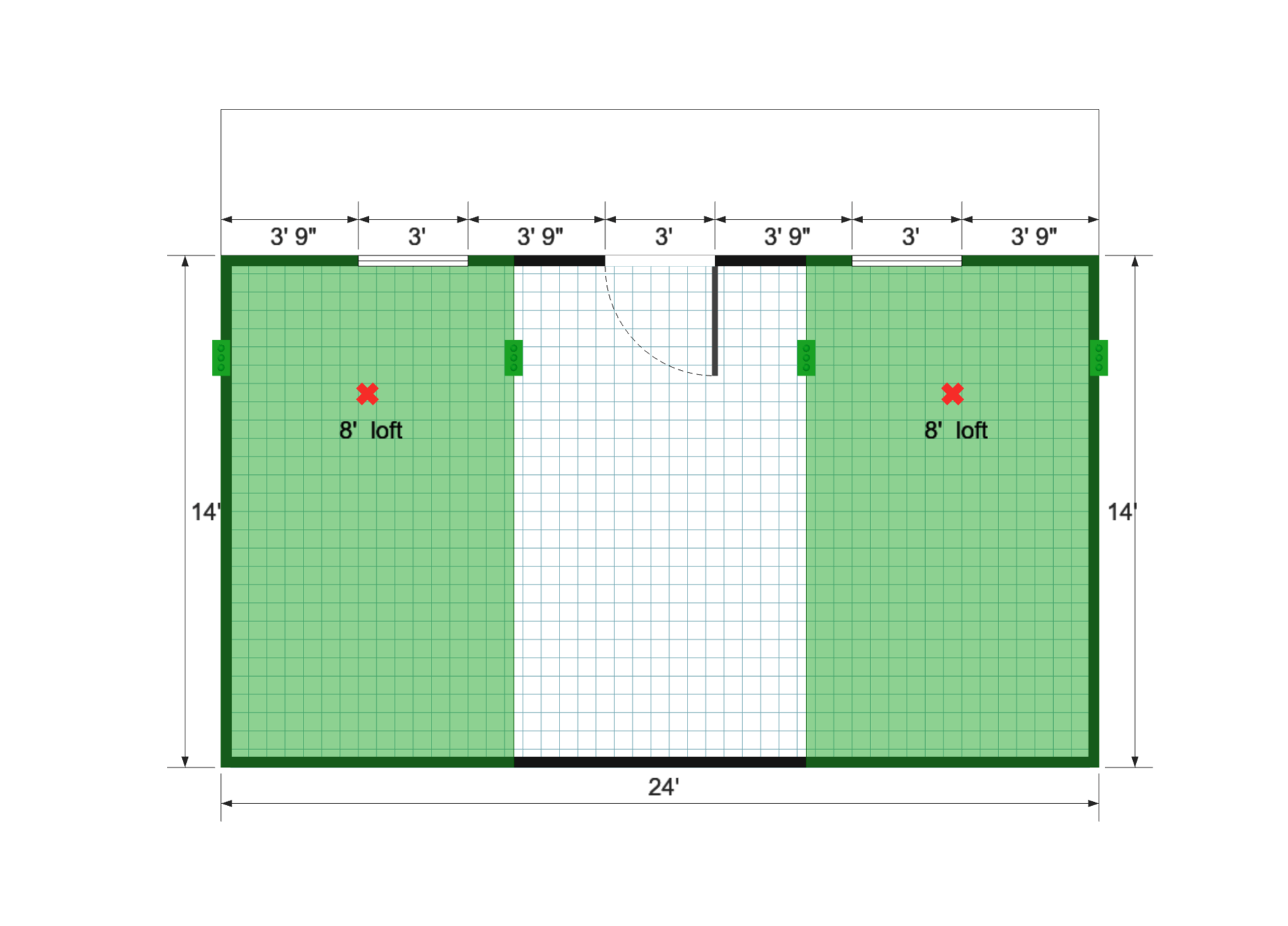 Barn Cottage 18×24 floor plan