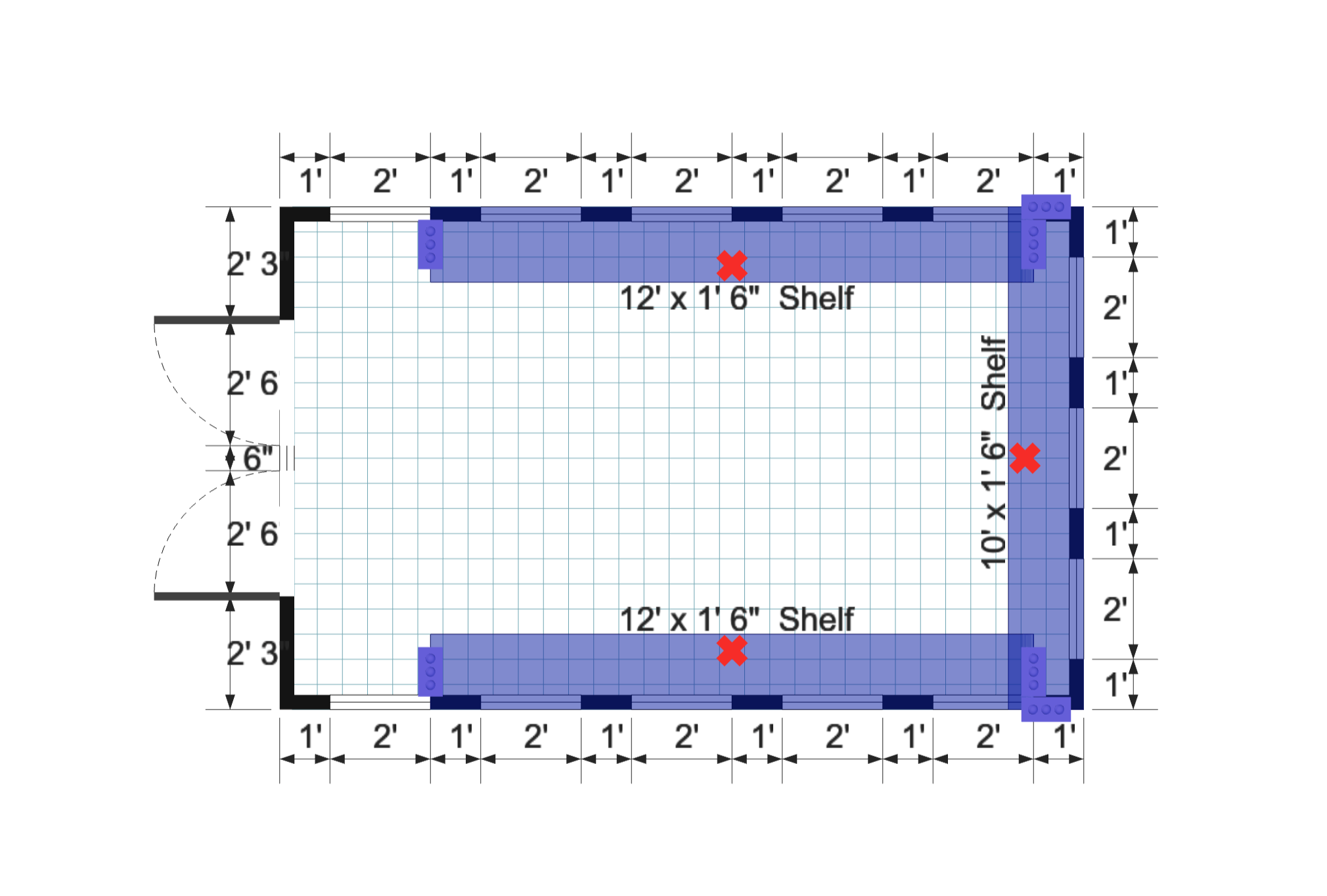 Gable Greenhouse 10×16 floor plan