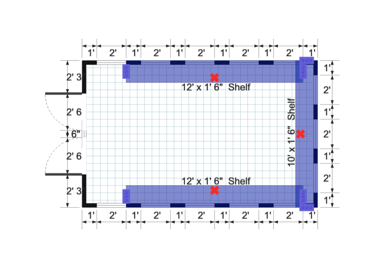 Gable Greenhouse 10×16 floor plan