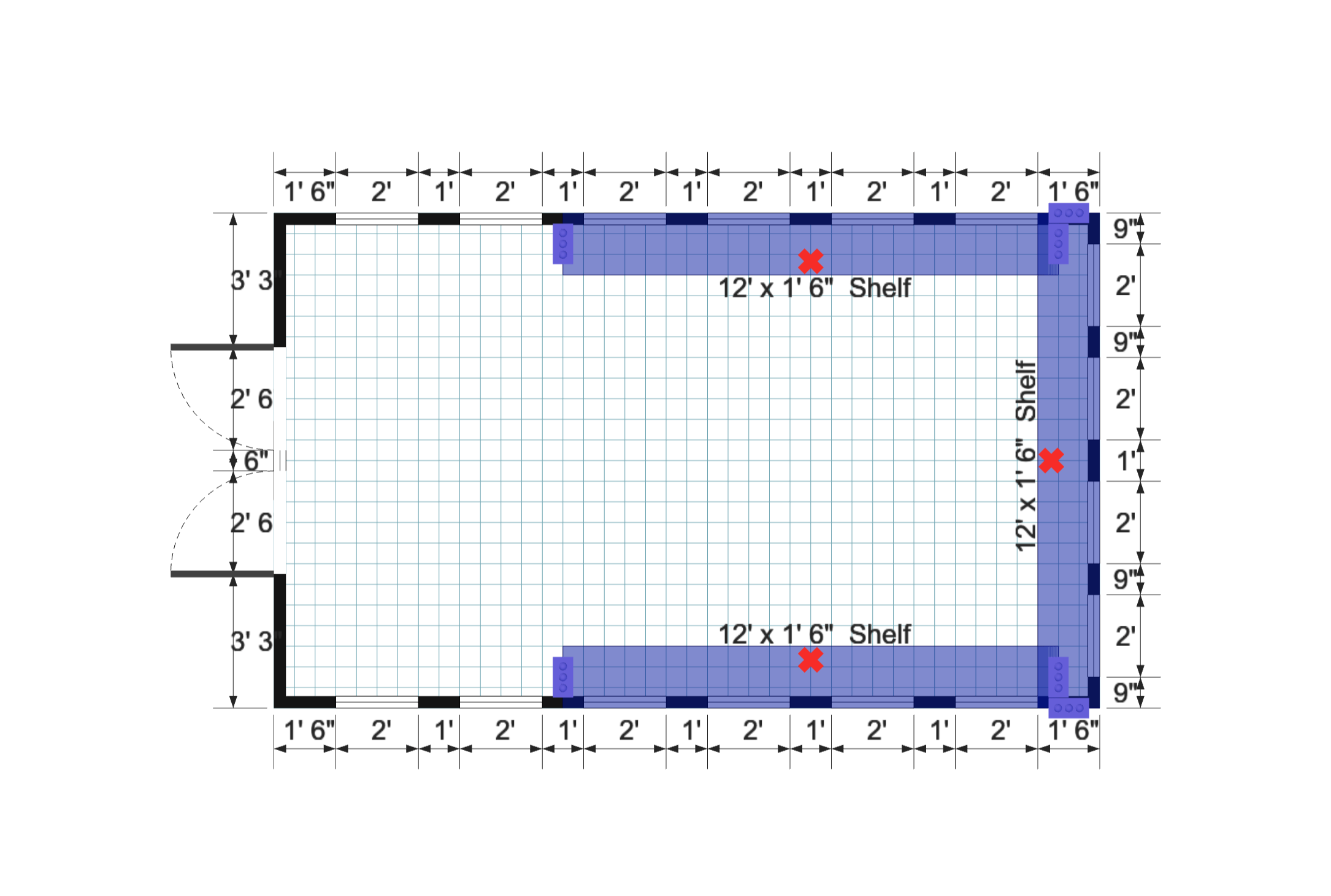 Gable Greenhouse 12x20 floor plan