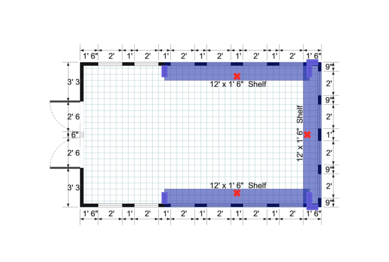 Gable Greenhouse 12x20 floor plan