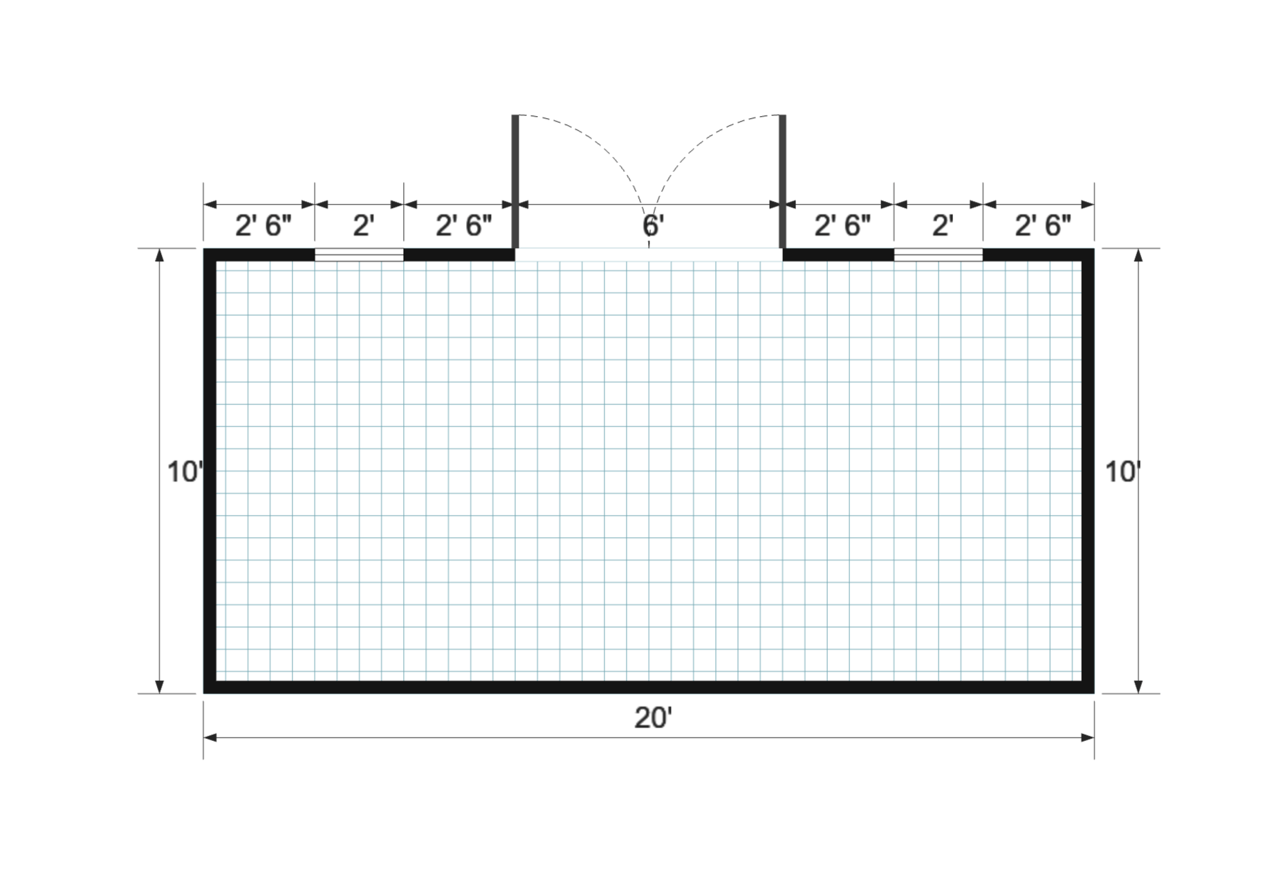 Side-entry Standard 10×20 floor plan