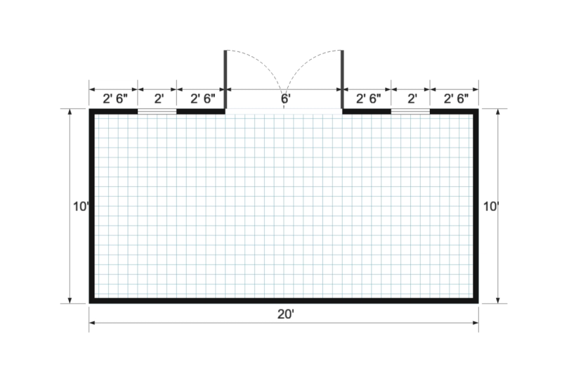 Side-entry Standard 10×20 floor plan
