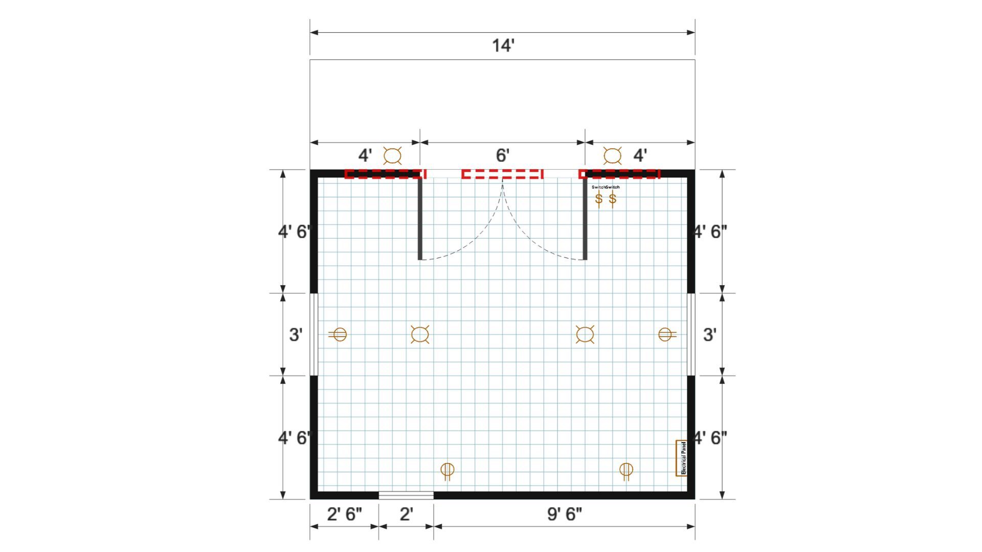 Floor plan for 16x14 Single Slope Cottage