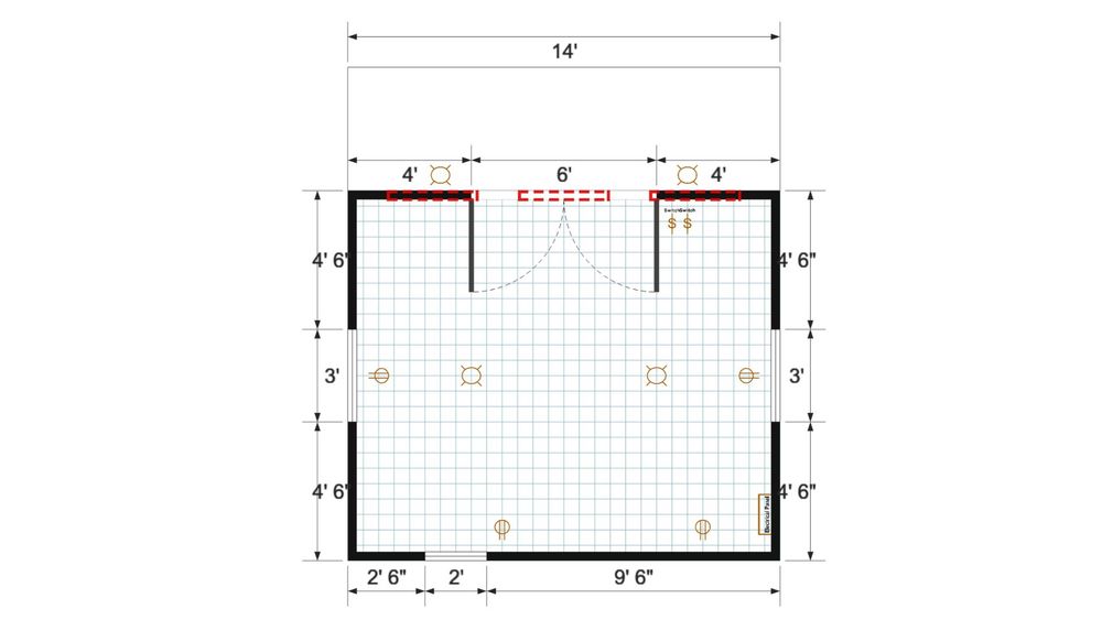 Floor plan for 16x14 Single Slope Cottage