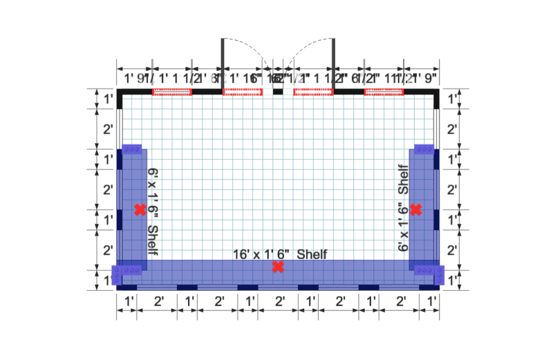 Lean-to Greenhouse 10×16 floor plan