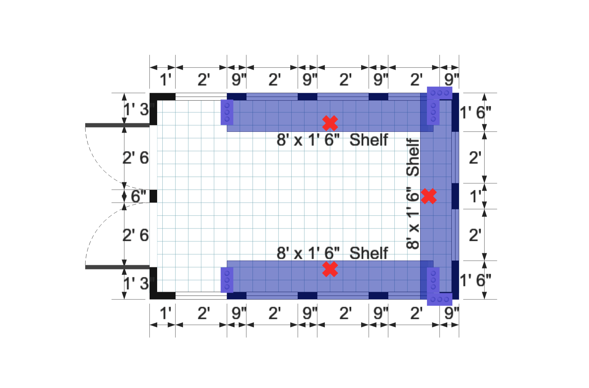 Gable Greenhouse 8×12 floor plan