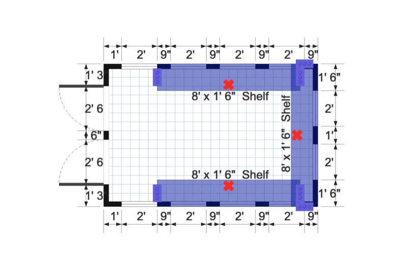 Gable Greenhouse 8×12 floor plan