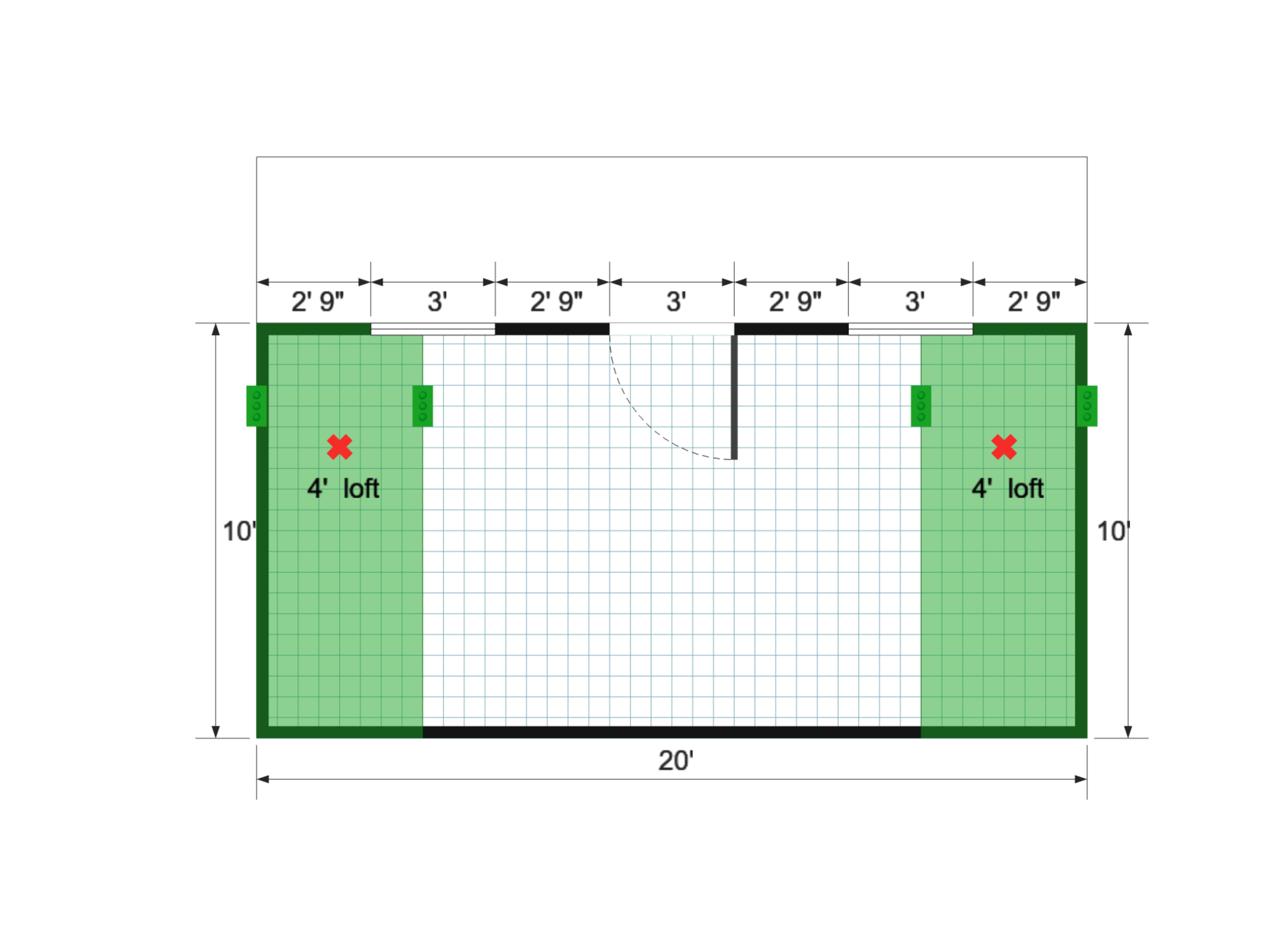 Barn Cottage 14x20 floor plan