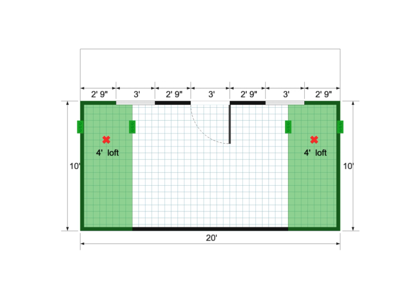 Barn Cottage 14x20 floor plan
