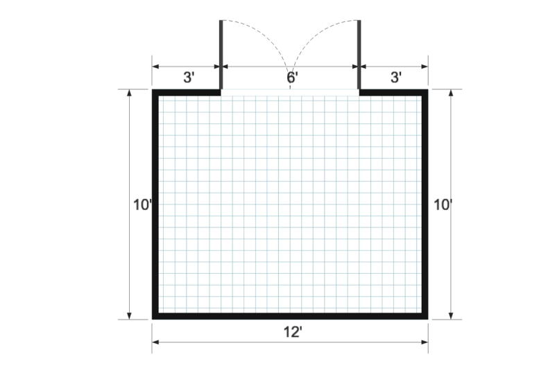 Lean-to 10×12 floor plan