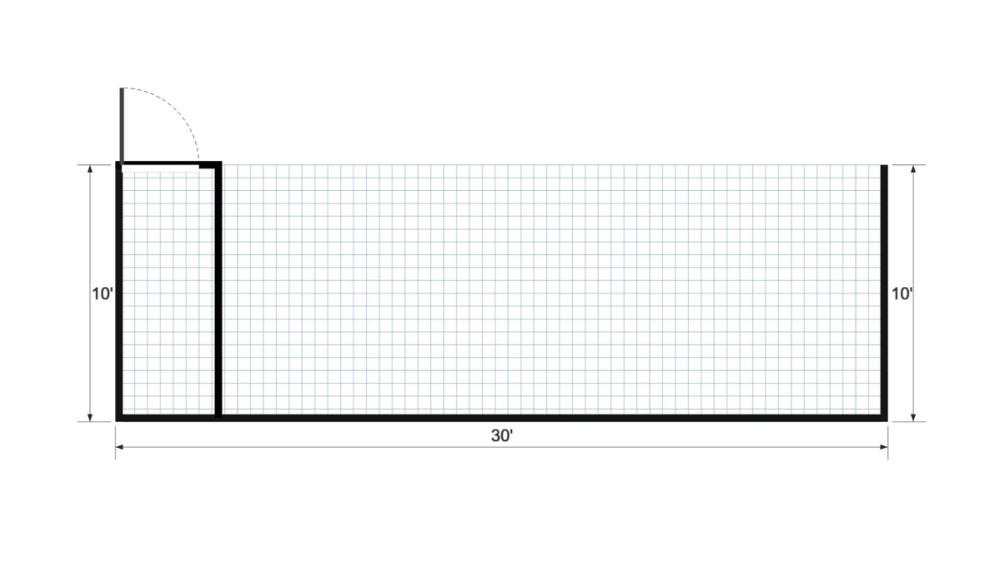 Floor plan for 10x30 Animal Shelter