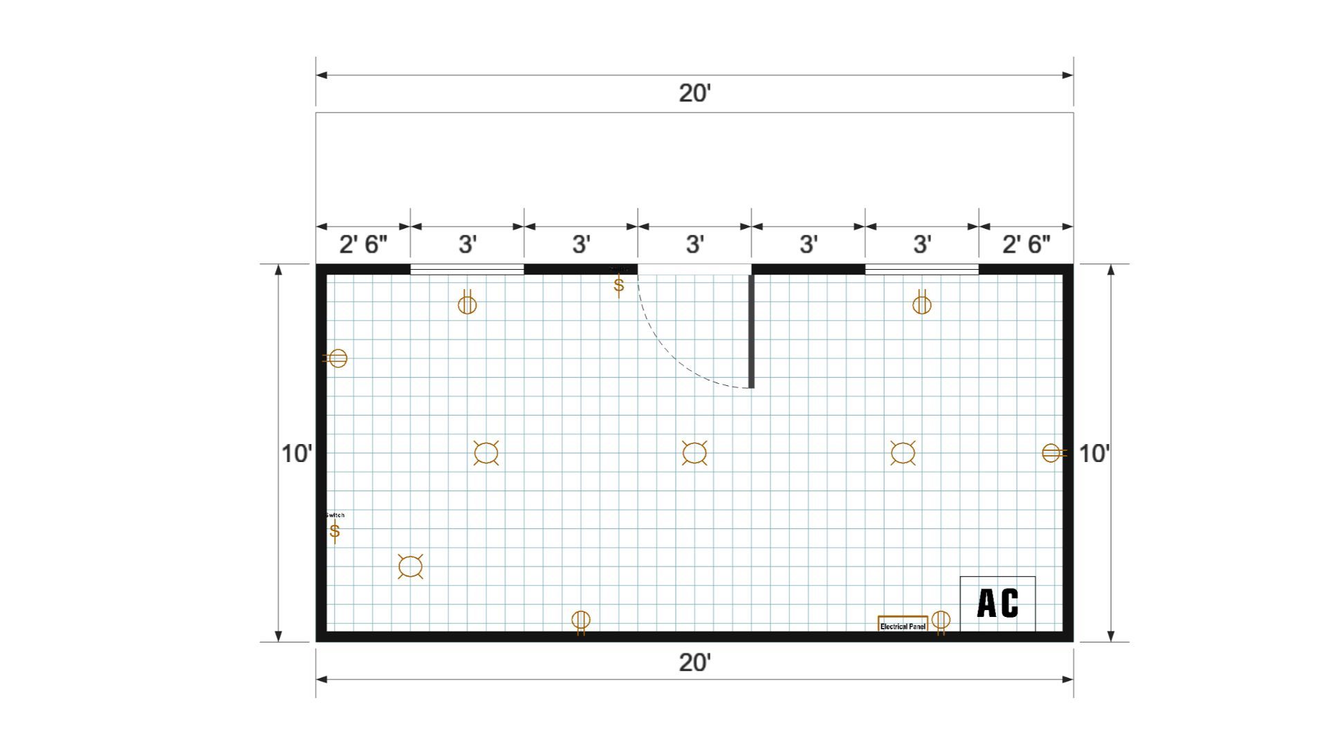 Floor plan for 14x20 Finished Cottage