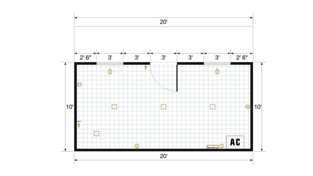 Floor plan for 14x20 Finished Cottage