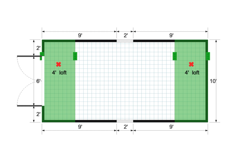 Standard Barn 10×20 floor plan