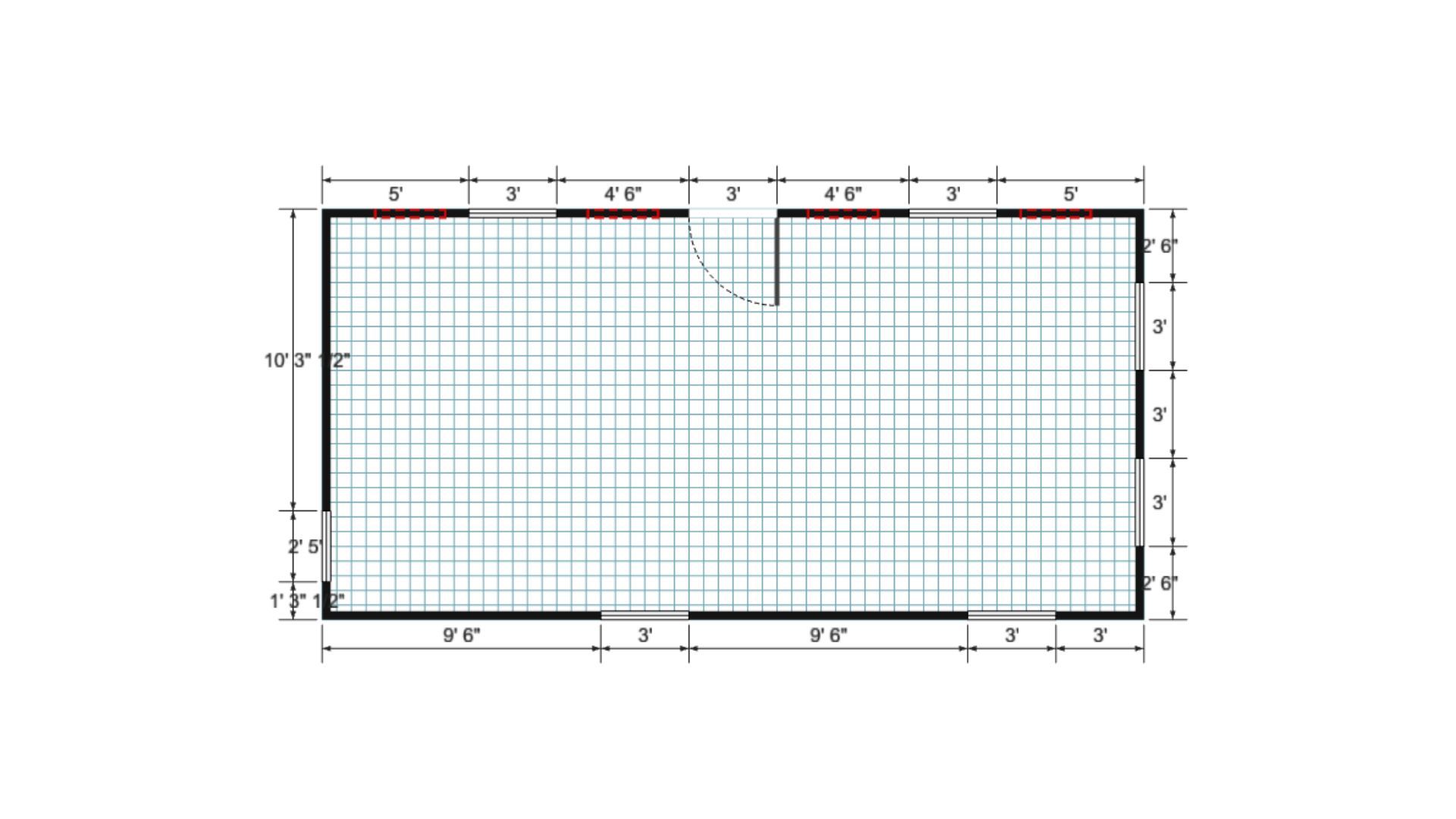 Floor plan for 18x28 Single Slope