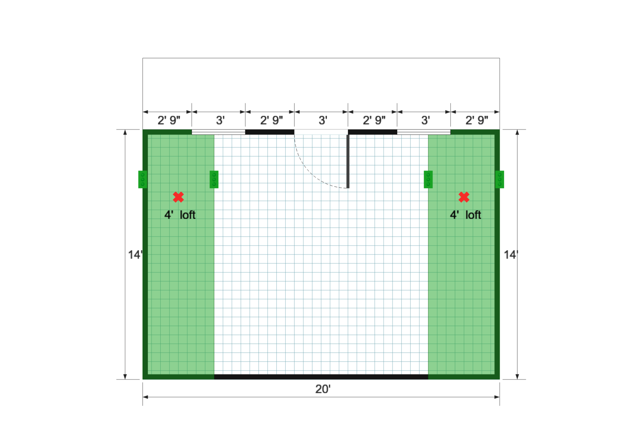 Barn Cottage 18×20 floor plan