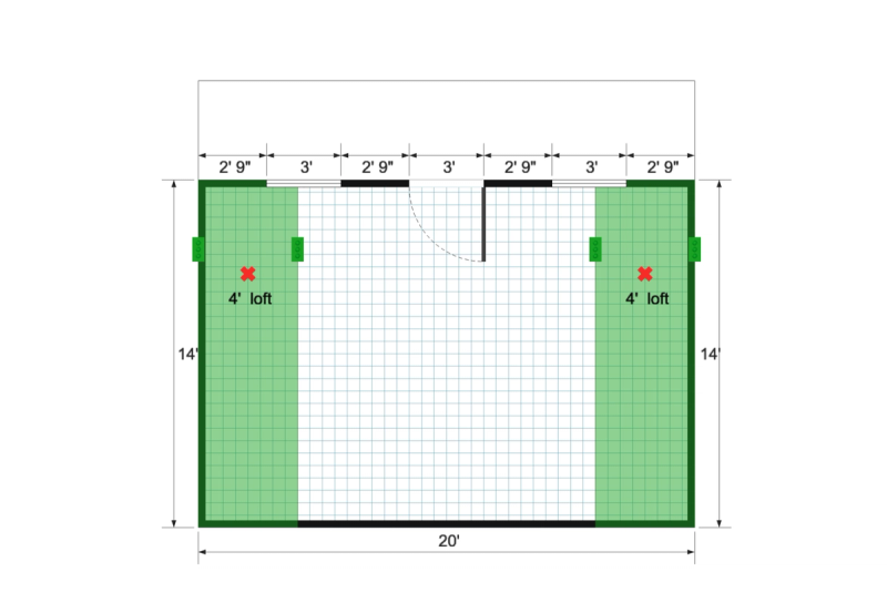 Barn Cottage 18×20 floor plan
