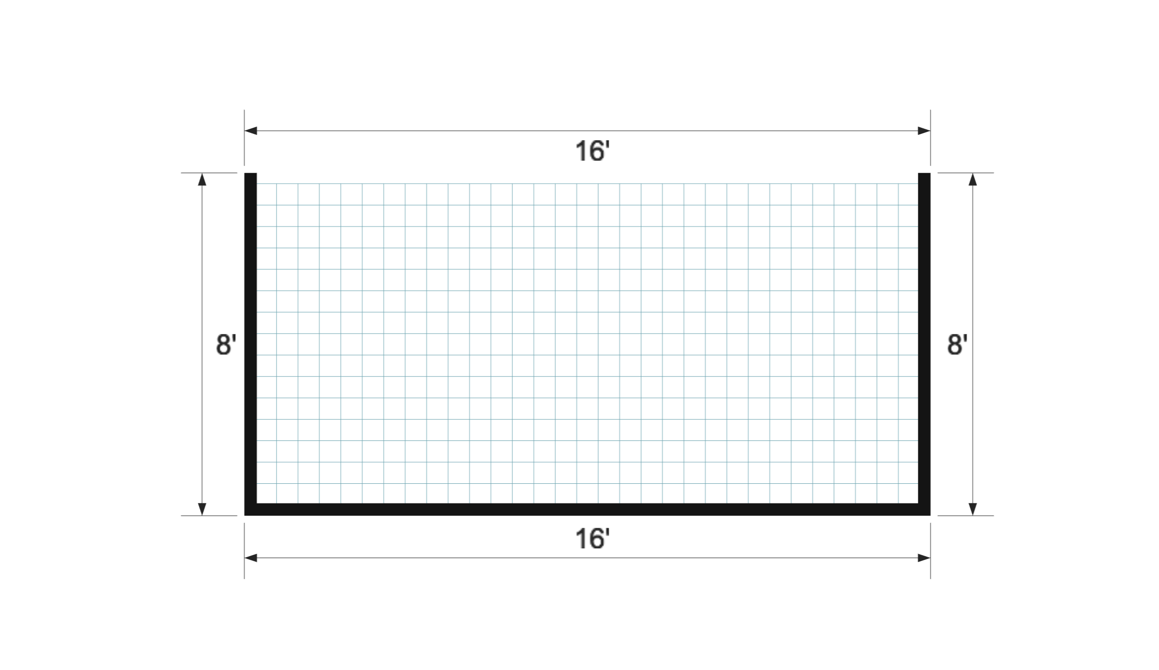 Standard Animal Shelter 8×16 floor plan