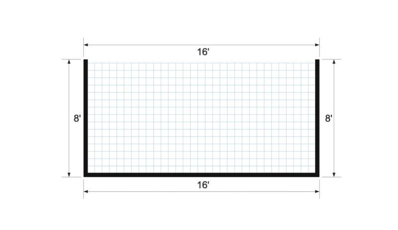 Standard Animal Shelter 8×16 floor plan