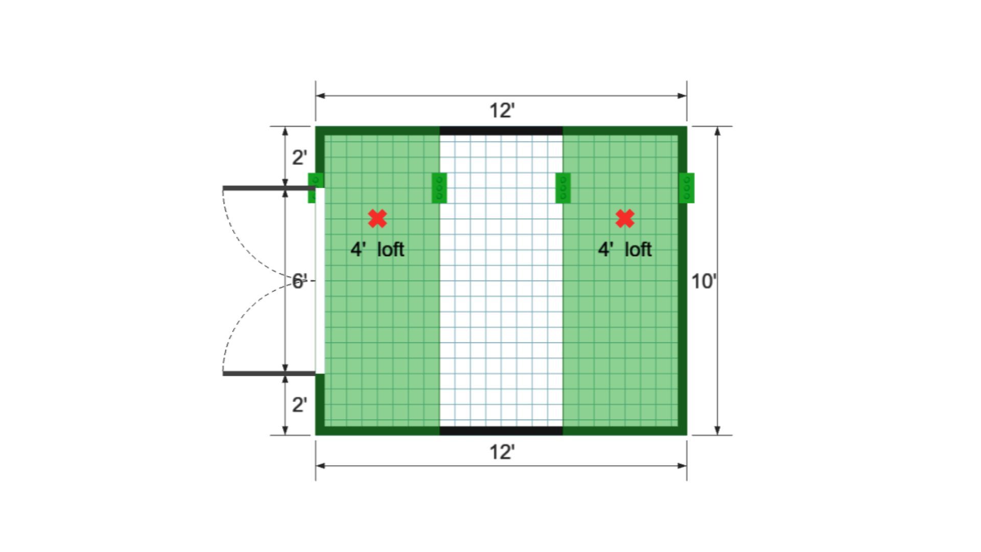Floor plan for 10x12 Lofted Barn