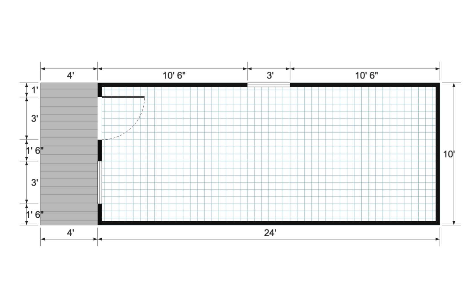 Cabinette 10×28 floor plan